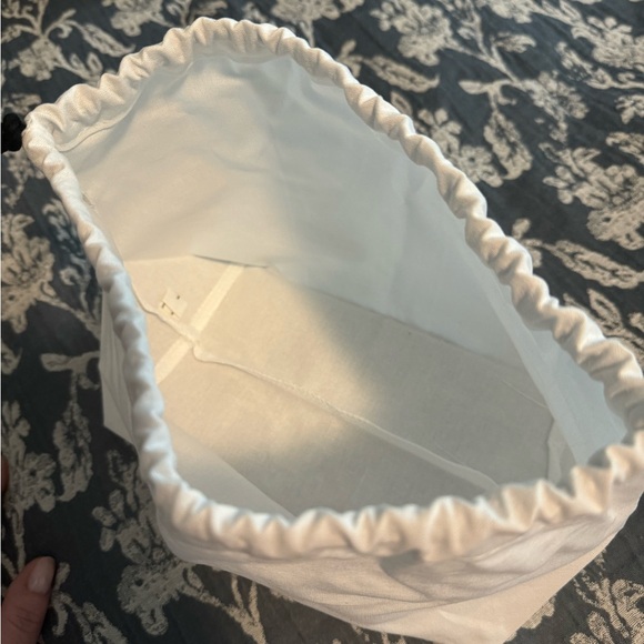 Large Chanel Makeup Pouch. White with black drawstring. Cotton. NWOT - Picture 4 of 7